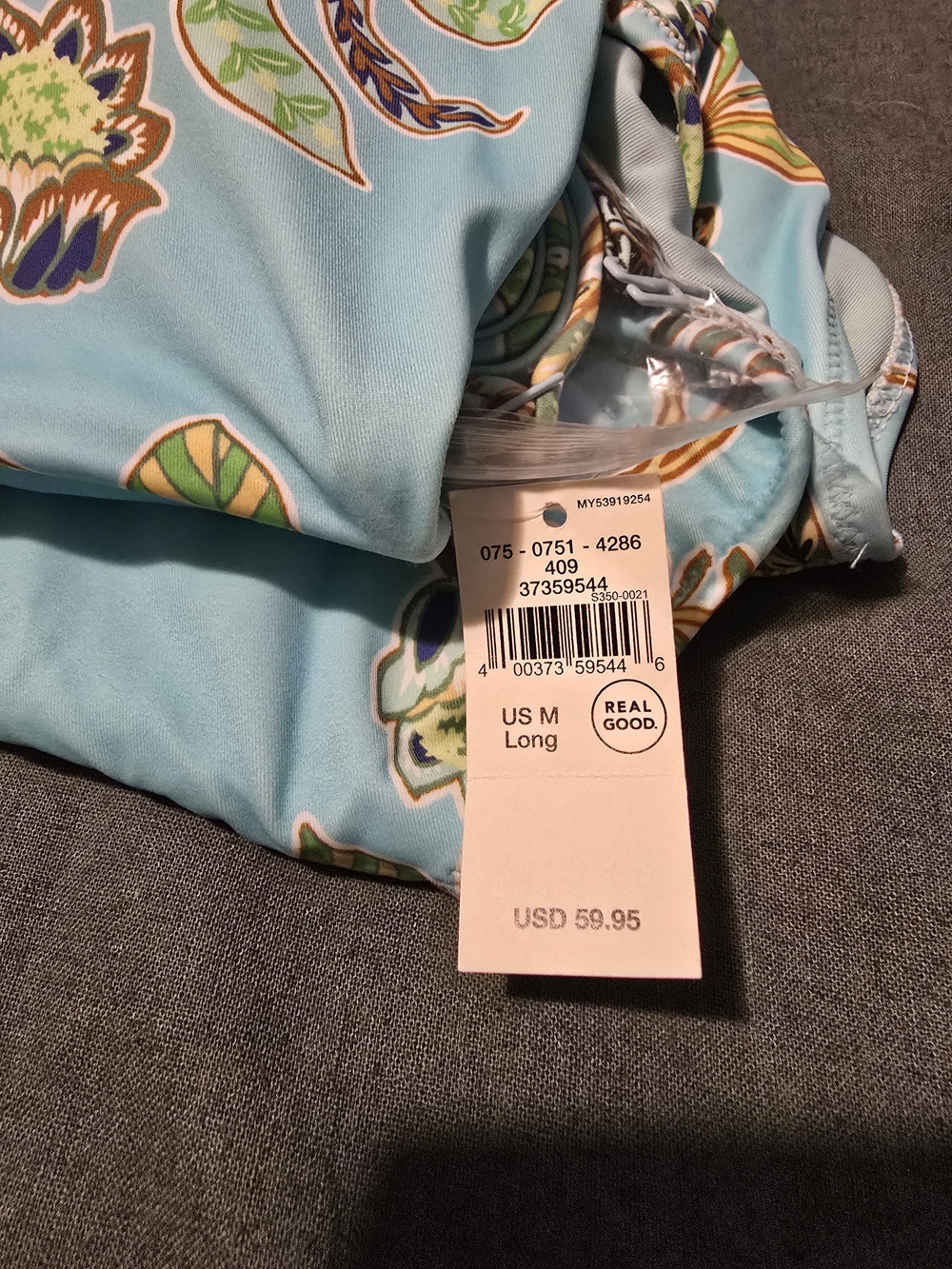 Aerie Light Turquoise Blue Paisley One-Piece Swimsuit NWT